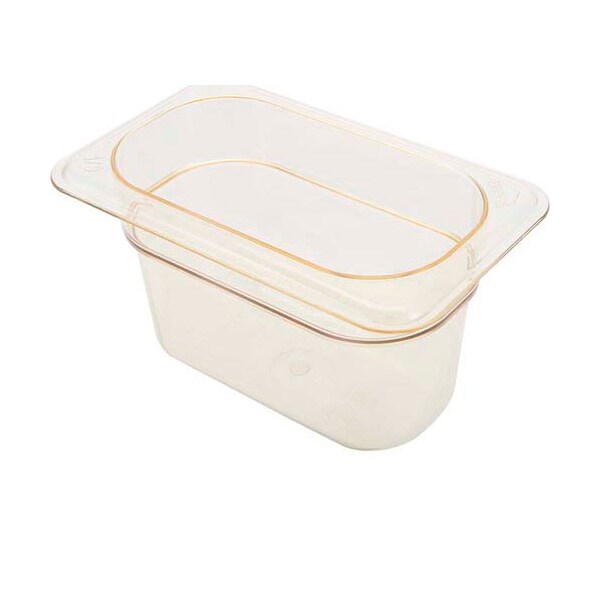 Cambro Pan, Food , H-Pan, 1/9, 4"D, Amber 94HP-150 - main